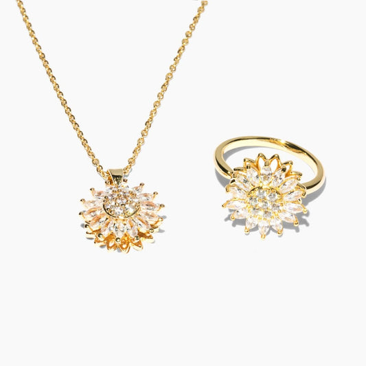 Sunflower Ring & Necklace Bundle